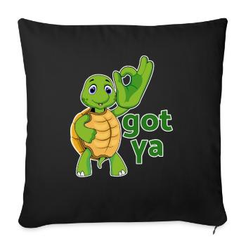 turtle turtle testudines toad - Sofa pillowcase 17,3'' x 17,3'' (45 x 45 cm) - black - Front
