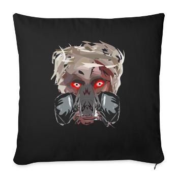 zombie lackierer kopf mit lackiermaske - Sofakissenbezug 45 x 45 cm - Schwarz - Vorne