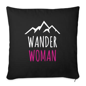 Hiking Woman Hiking Mountains Trekking Gift - Sofa pillowcase 17,3'' x 17,3'' (45 x 45 cm) - black - Front