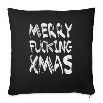 MERRY FUCKING XMAS - Housse de coussin décorative 45 x 45 cm - noir - Devant