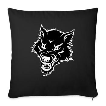 wolf - Sofa pillowcase 17,3'' x 17,3'' (45 x 45 cm) - black - Front