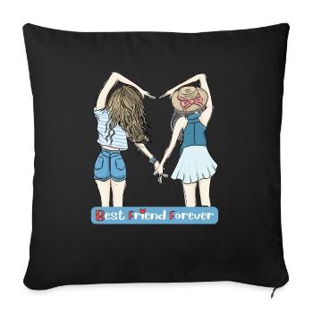 BFF - Best Friend Forever - Housse de coussin décorative 45 x 45 cm - noir - Devant