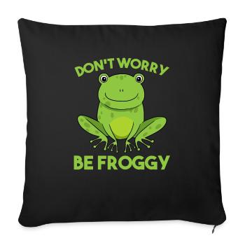 Grenouille - Housse de coussin décorative 45 x 45 cm - noir - Devant