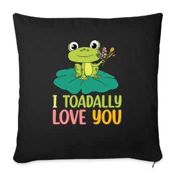Grenouille - Housse de coussin décorative 45 x 45 cm - noir - Devant