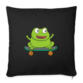 Grenouille - Housse de coussin décorative 45 x 45 cm - noir - Devant