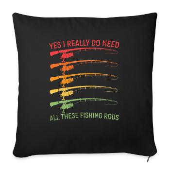 Angling - Sofa pillowcase 17,3'' x 17,3'' (45 x 45 cm) - black - Front