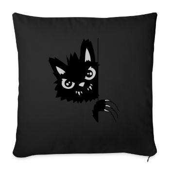 Evil Cat Scratches - Sofa pillowcase 17,3'' x 17,3'' (45 x 45 cm) - black - Front