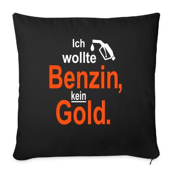 Tankrabatt Benzin Diesel Gold Benzinpreis - Sofakissenbezug 45 x 45 cm - Schwarz - Vorne