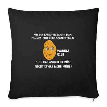 Kartoffel - Sofakissenbezug 45 x 45 cm - Schwarz - Vorne
