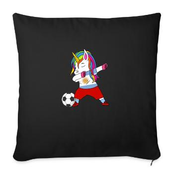 Argentina Football Dabbing Gift - Sofa pillowcase 17,3'' x 17,3'' (45 x 45 cm) - black - Front