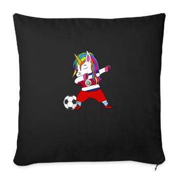 Costa Rica Football Dabing Gift - Sofa pillowcase 17,3'' x 17,3'' (45 x 45 cm) - black - Front