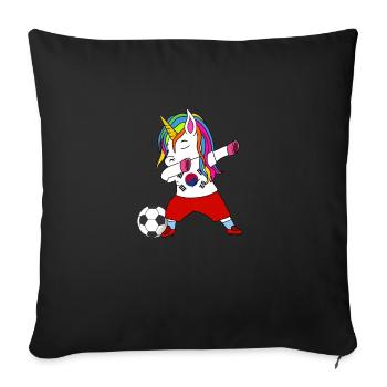 South Korea football dab gift - Sofa pillowcase 17,3'' x 17,3'' (45 x 45 cm) - black - Front