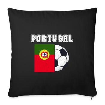 Cadeau drapeau de l’équipe de football du Portugal - Housse de coussin décorative 45 x 45 cm - noir - Devant
