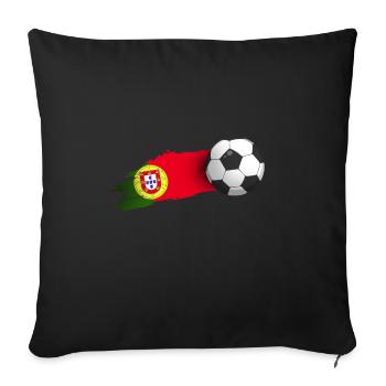 Cadeau de football au Portugal - Housse de coussin décorative 45 x 45 cm - noir - Devant