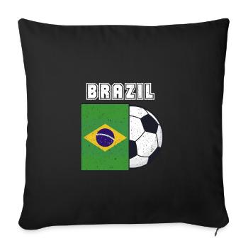 Brazil football team flag gift - Sofa pillowcase 17,3'' x 17,3'' (45 x 45 cm) - black - Front