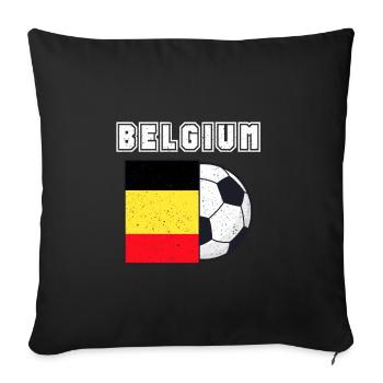 Belgium Football Team Flag Gift - Sofa pillowcase 17,3'' x 17,3'' (45 x 45 cm) - black - Front