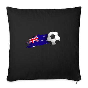 Cadeau de football australien - Housse de coussin décorative 45 x 45 cm - noir - Devant