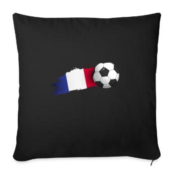 Cadeau de football français - Housse de coussin décorative 45 x 45 cm - noir - Devant