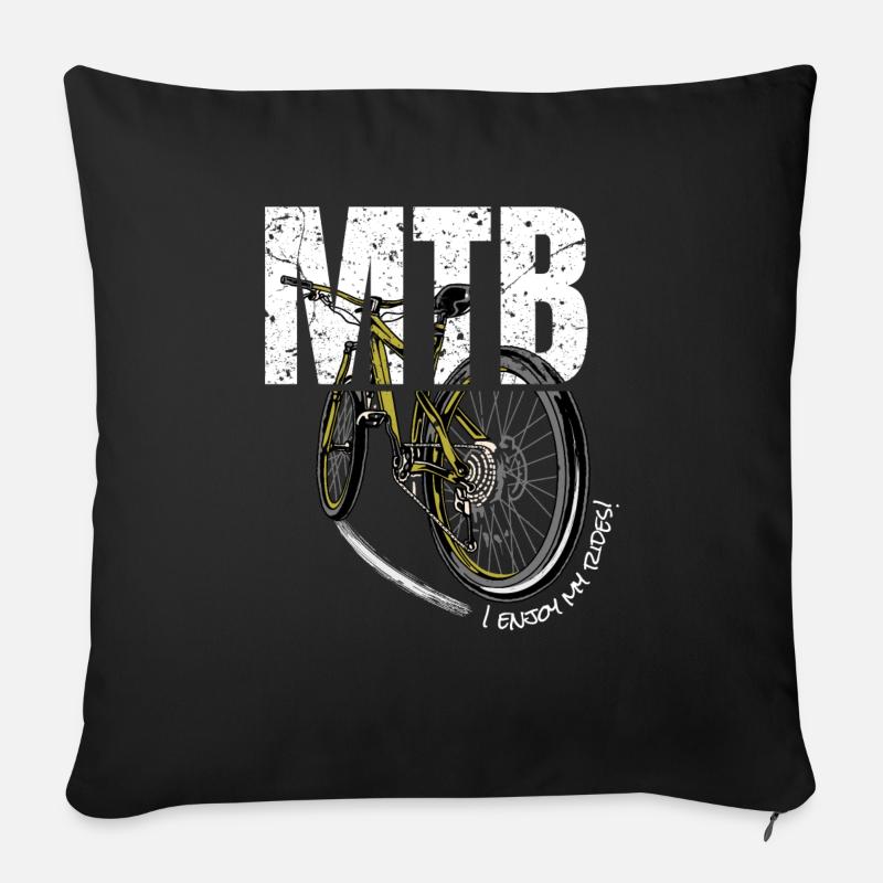 MTB - I enjoy my rides! - Sofakissenbezug 45 x 45 cm - Schwarz