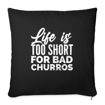 Churro Gift Mexico Nourriture - Housse de coussin décorative 45 x 45 cm - noir - Devant