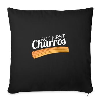 Churro Gift Mexico Nourriture - Housse de coussin décorative 45 x 45 cm - noir - Devant