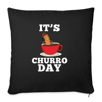 Churro Gift Mexico Nourriture - Housse de coussin décorative 45 x 45 cm - noir - Devant