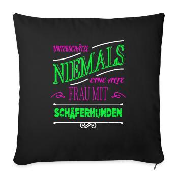 doggie lettering womancontest animal chihuahua - Sofa pillowcase 17,3'' x 17,3'' (45 x 45 cm) - black - Front