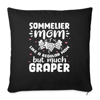 Sommelier – Wine Whisperer Wine Drinker Wine Lover - Sofa pillowcase 17,3'' x 17,3'' (45 x 45 cm) - black - Front