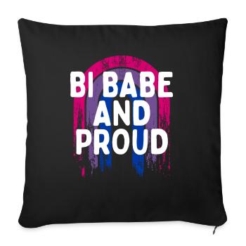 Bi Babe and Proud Bisexual Girlfriend Bi Pride - Sofa pillowcase 17,3'' x 17,3'' (45 x 45 cm) - black - Front