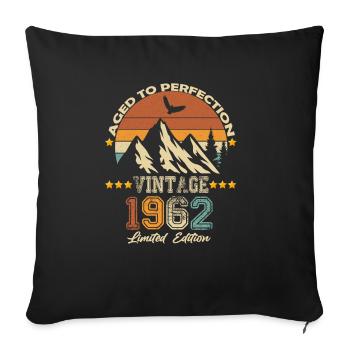 1962 Jahrgang Vintage Retro Geburtstag Geschenk - Sofakissenbezug 45 x 45 cm - Schwarz - Vorne