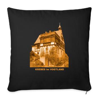 Krebes Vogtland Museum Hermann-Vogel-Haus - Sofa pillowcase 17,3'' x 17,3'' (45 x 45 cm) - black - Front