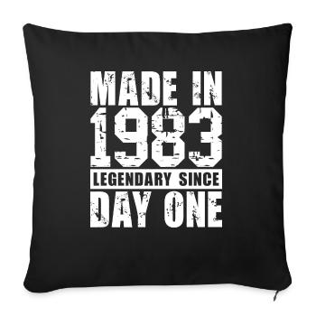 Fabriqué en 1983, légendaire depuis le premier jour - Housse de coussin décorative 45 x 45 cm - noir - Devant