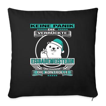 Eisbader winterschwimmen Eisbad Eisbademeisterin - Sofakissenbezug 45 x 45 cm - Schwarz - Vorne