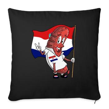 Bratwurst de porc croate - Housse de coussin décorative 45 x 45 cm - noir - Devant