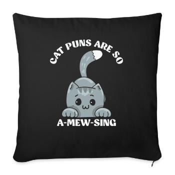 Cat puns are so amewsing Funny Animal Puns - Sofa pillowcase 17,3'' x 17,3'' (45 x 45 cm) - black - Front