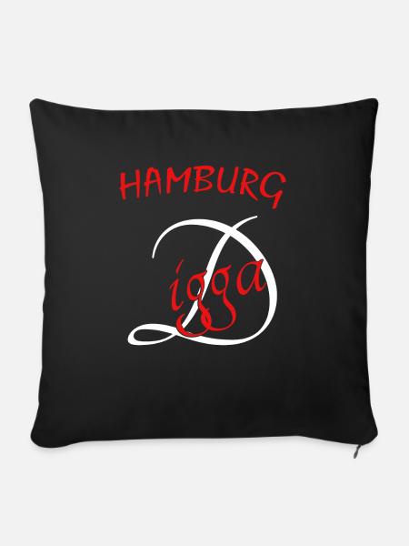 Hamburg Digga - Sofakissenbezug 45 x 45 cm - Schwarz