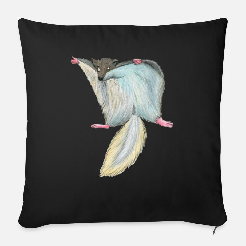 Flughörnchen - Sofakissenbezug 45 x 45 cm - Schwarz