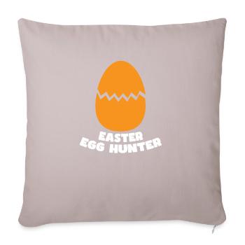 Joyeux lapin de Pâques drôle de jour de Pâques - Housse de coussin décorative 45 x 45 cm - taupe clair - Devant