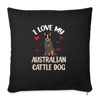 Australian Cattle Dog - Sofa pillowcase 17,3'' x 17,3'' (45 x 45 cm) - black - Front