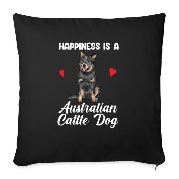 Australian Cattle Dog - Sofa pillowcase 17,3'' x 17,3'' (45 x 45 cm) - black - Front