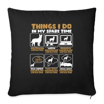 Australian Cattle Dog - Sofa pillowcase 17,3'' x 17,3'' (45 x 45 cm) - black - Front