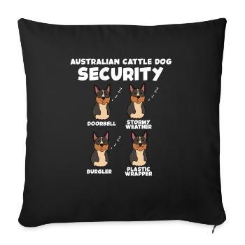 Australian Cattle Dog - Sofa pillowcase 17,3'' x 17,3'' (45 x 45 cm) - black - Front
