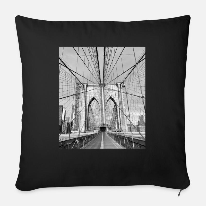 Brooklyn Bridge - Sofakissenbezug 45 x 45 cm - Schwarz