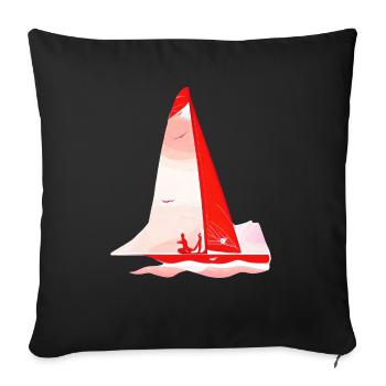 Sailing Sailing Ship Sailing Sailing Sailboat Sailor - Sofa pillowcase 17,3'' x 17,3'' (45 x 45 cm) - black - Front