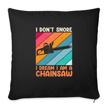 Ronflement à la tronçonneuse drôle - Housse de coussin décorative 45 x 45 cm - noir - Devant