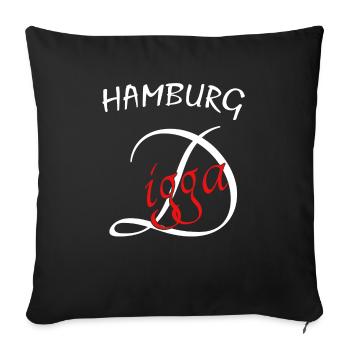 Hamburg Digga - Sofakissenbezug 45 x 45 cm - Schwarz - Vorne