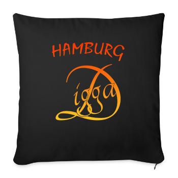 Hamburg Digga, Digga Hamburg - Sofakissenbezug 45 x 45 cm - Schwarz - Vorne