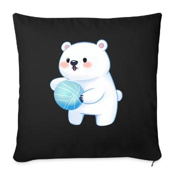 Cute Polar Bear Polar Bear Volleyball Ball Ball Sports - Sofa pillowcase 17,3'' x 17,3'' (45 x 45 cm) - black - Front