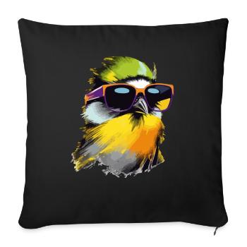 Cui la mésange - Housse de coussin décorative 45 x 45 cm - noir - Devant