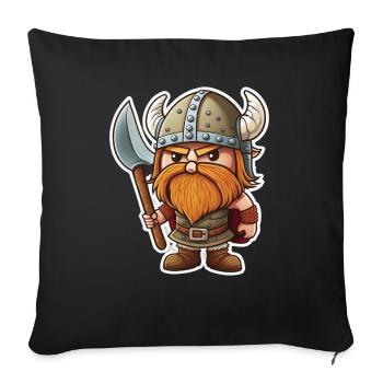 Norse Cuteness: Cute Cartoon Viking - Sofa pillowcase 17,3'' x 17,3'' (45 x 45 cm) - black - Front